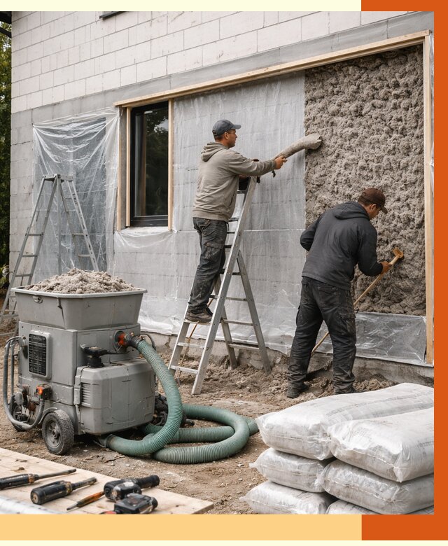 Утепление дома из газобетона эковатой в Томске от 4917 руб./м2 | ТепломастерТмс